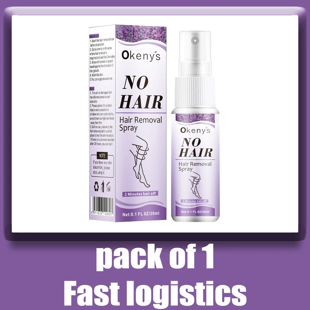2 Minutes Fast Hair Removal Spray Painless Hair Growth Inhibitor Arm Armpit Leg Permanent Depilatory for Men Women Repair Care9*