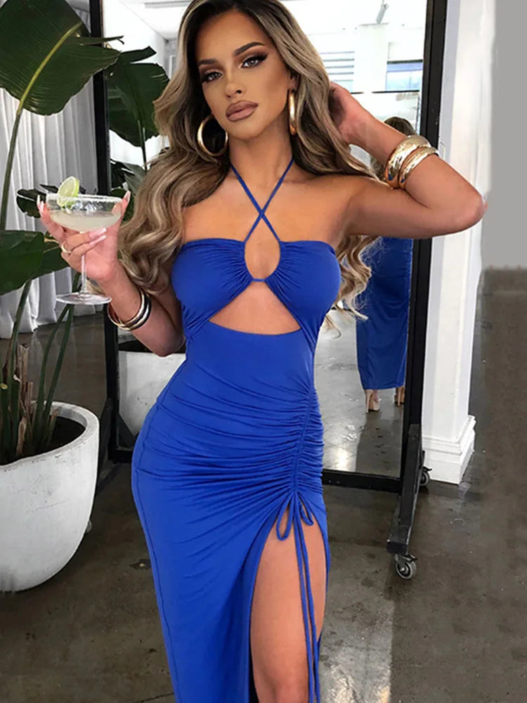 Sexy Sleeveless Backless Party Midi Dress